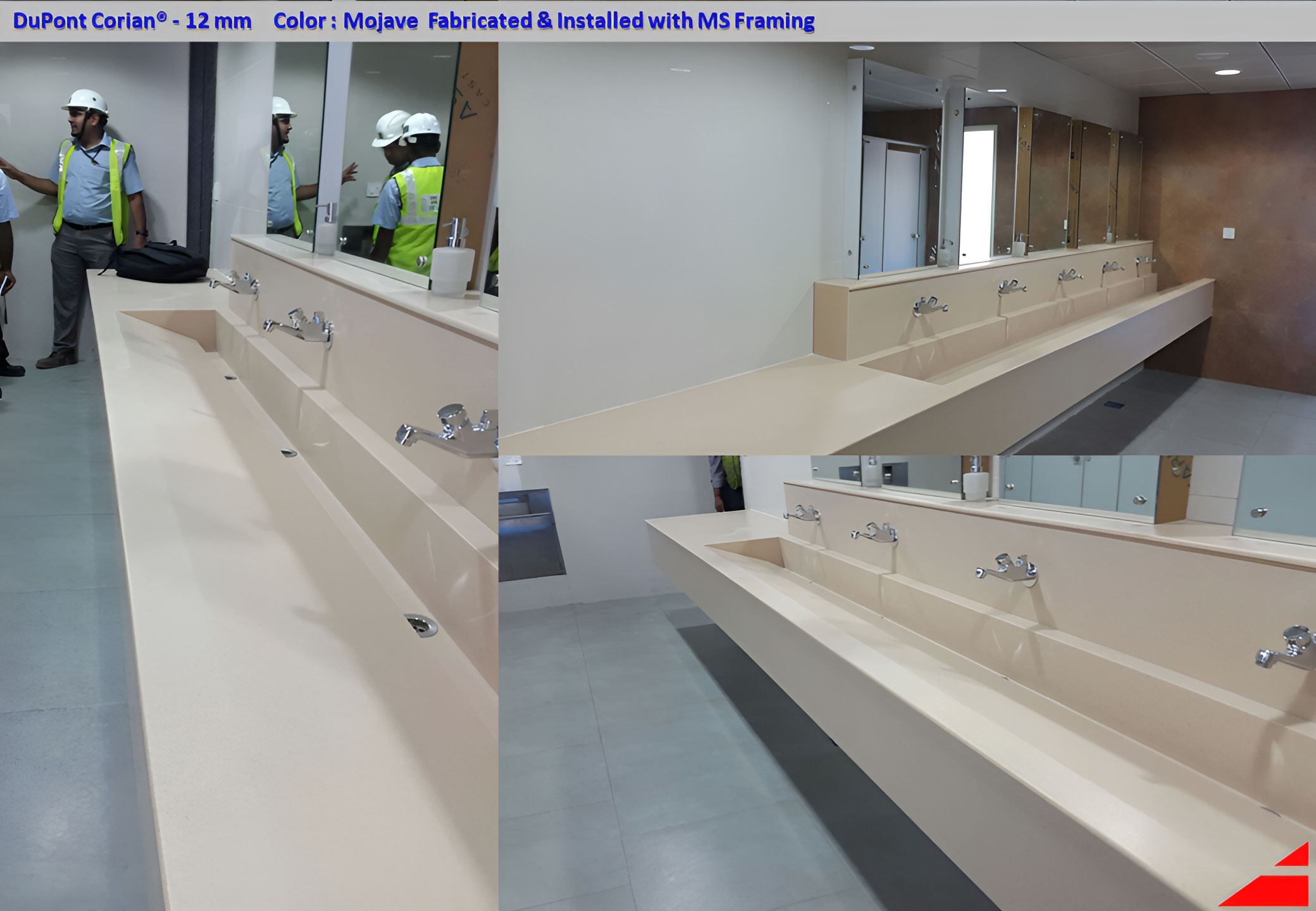 COMMERCIAL WASHBASIN COUNTER IN CORIAN®